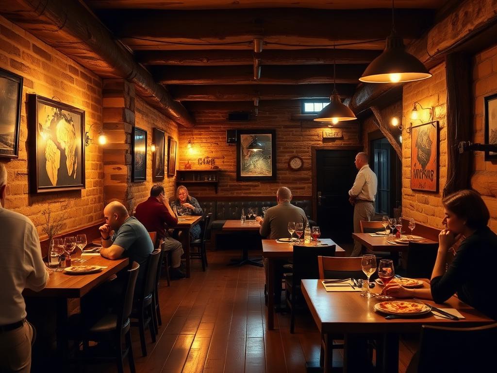Salão da pizzaria